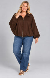 Suzi Bomber Jacket in Brown 