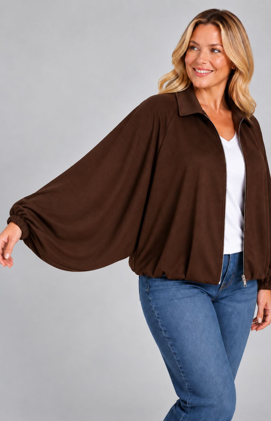 Suzi Bomber Jacket in Brown