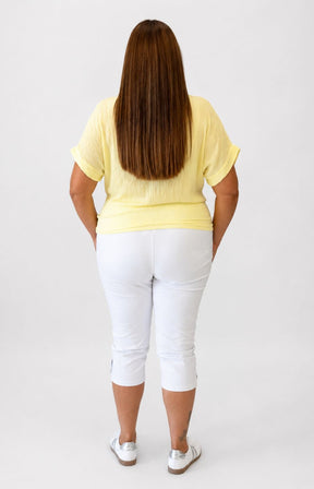 Sydney Crinkle Tie Blouse in Yellow 