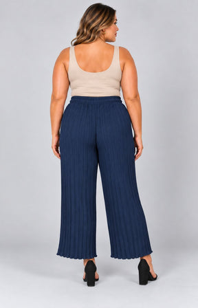 Tammy Pleated Trousers in Navy 