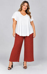 Tammy Pleated Trousers in Rust