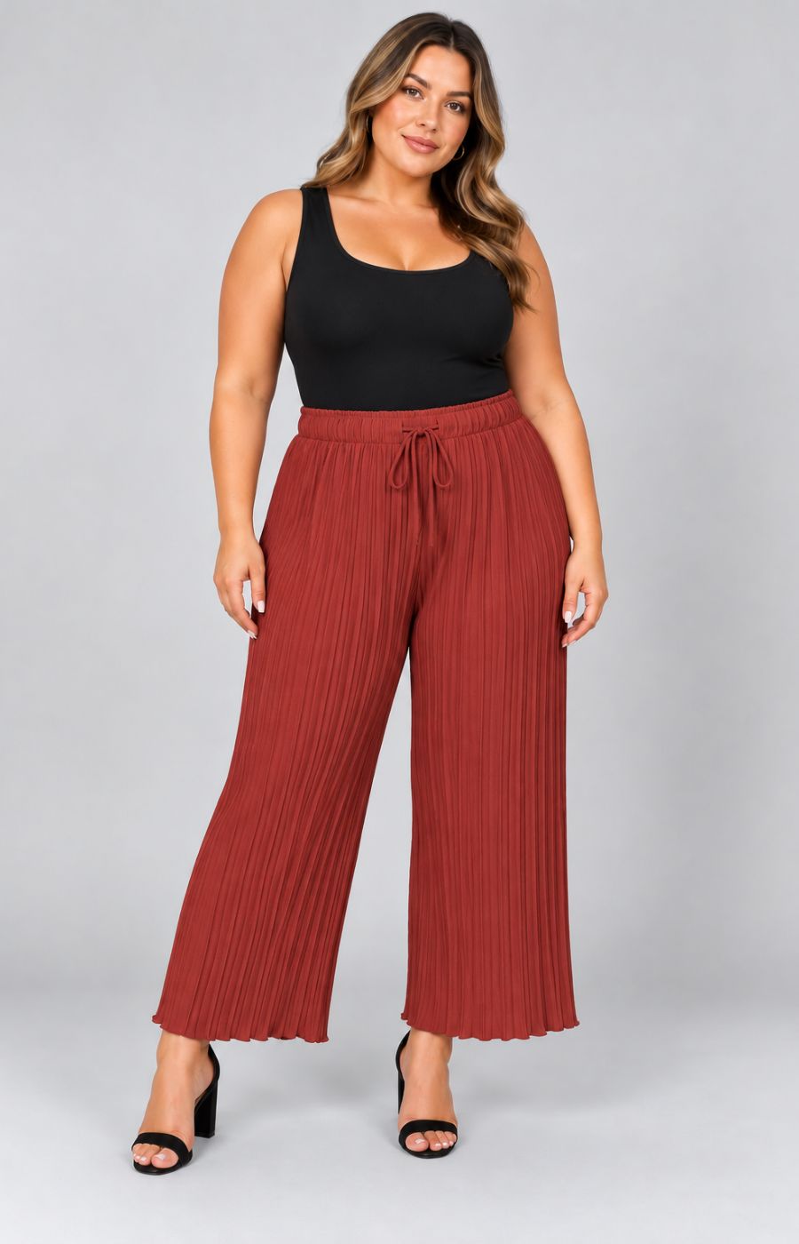 Tammy Pleated Trousers in Rust