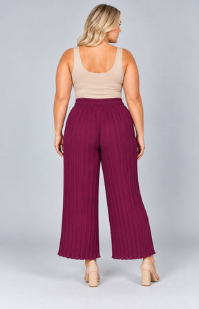 Tammy Pleated Trousers in Wine