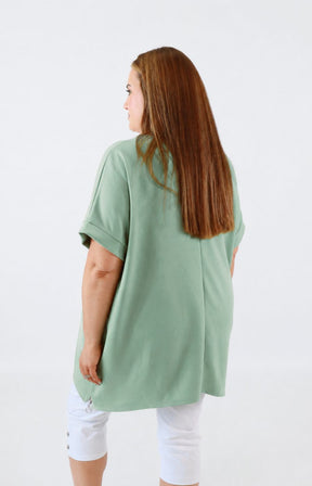 Tara Short Sleeve Sweater in Mint 