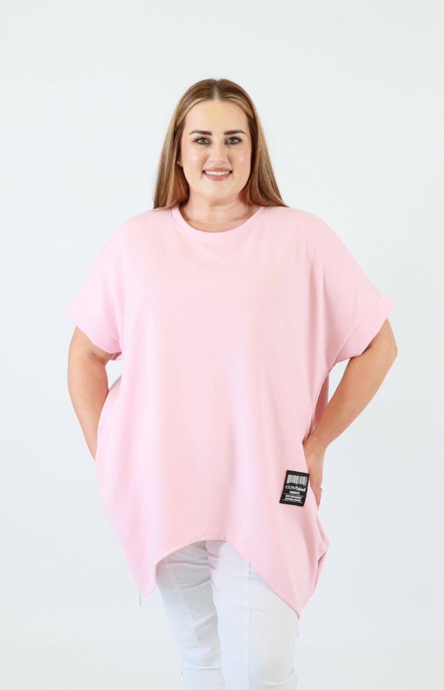 Tara Short Sleeve Sweater in Pink 