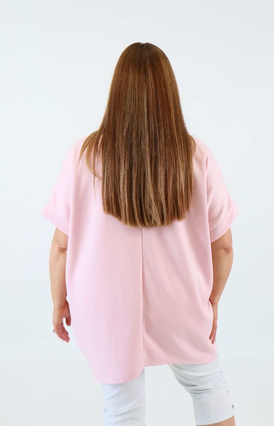 Tara Short Sleeve Sweater in Pink 
