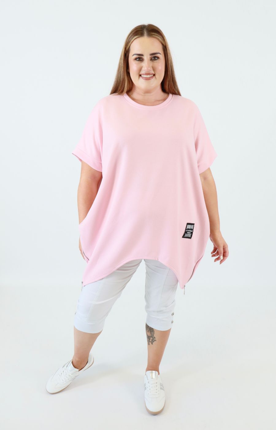 Tara Short Sleeve Sweater in Pink 