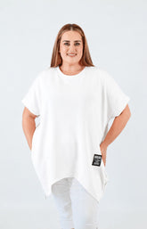 Tara Short Sleeve Sweater in White 