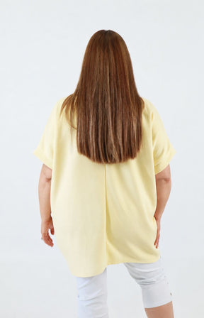 Tara Short Sleeve Sweater in Yellow  