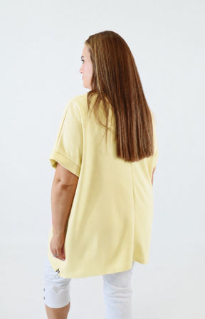 Tara Short Sleeve Sweater in Yellow  