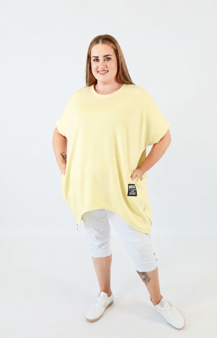 Tara Short Sleeve Sweater in Yellow  