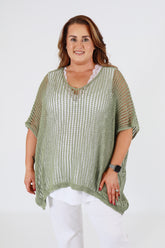 Tilly Crochet Top in Khaki