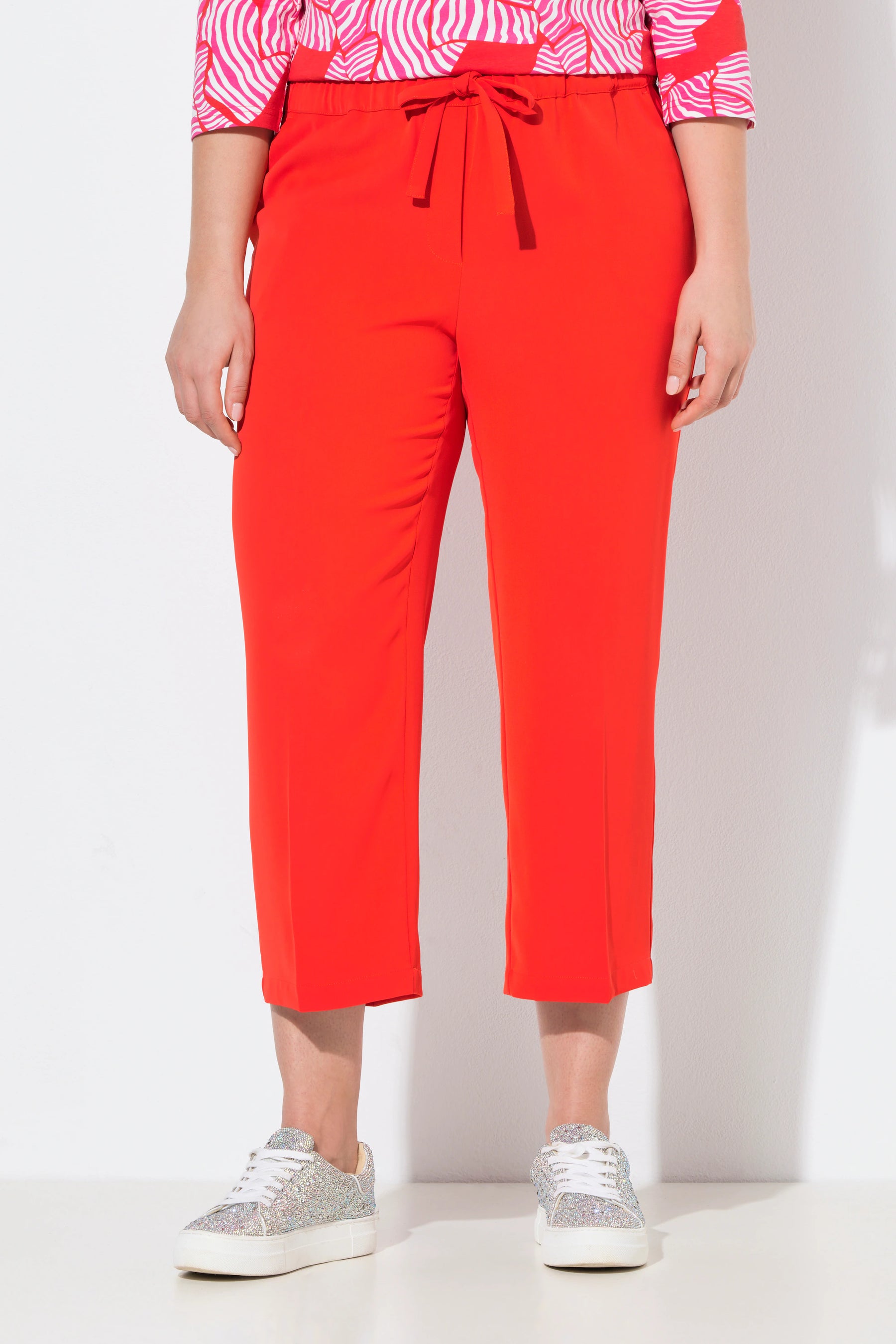 Ulla Popken 7/8th Trousers in Red 