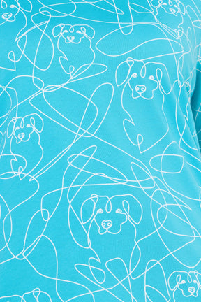 Ulla Popken Abstract Dog T-Shirt in Turquoise