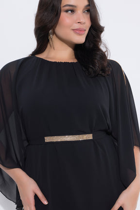 Ulla Popken Belted Blouse in Black 