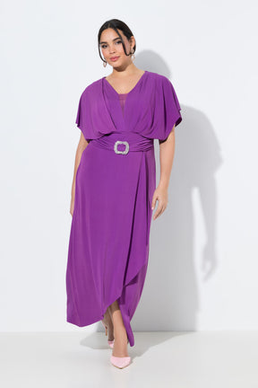 Ulla Popken Belted Dress in Purple  
