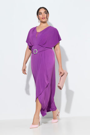 Ulla Popken Belted Dress in Purple 