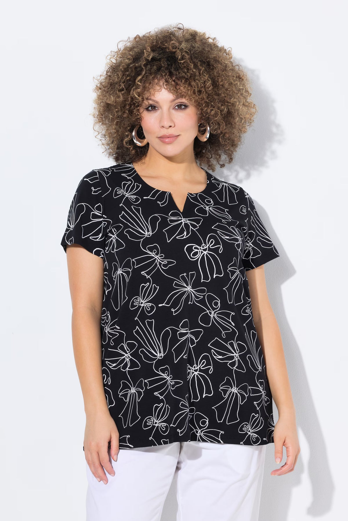 Ulla Popken Black Bow T-Shirt