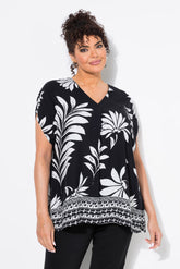 Ulla Popken Black Floral Blouse