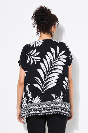 Ulla Popken Black Floral Blouse