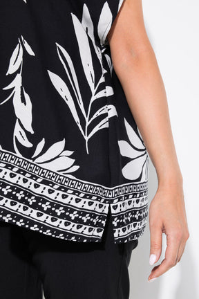 Ulla Popken Black Floral Blouse