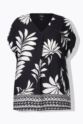Ulla Popken Black Floral Blouse