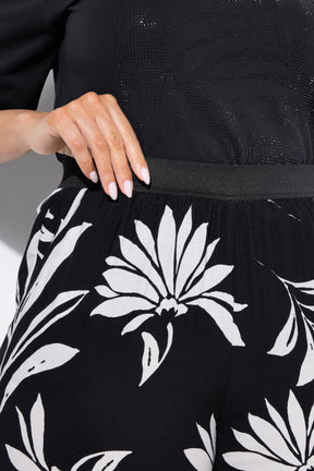 Ulla Popken Black Floral Trousers