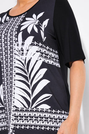 Ulla Popken Black Satin Front T-Shirt