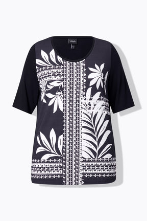 Ulla Popken Black Satin Front T-Shirt