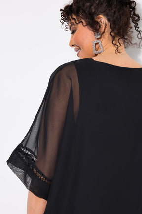 Ulla Popken Black Sheer Blouse