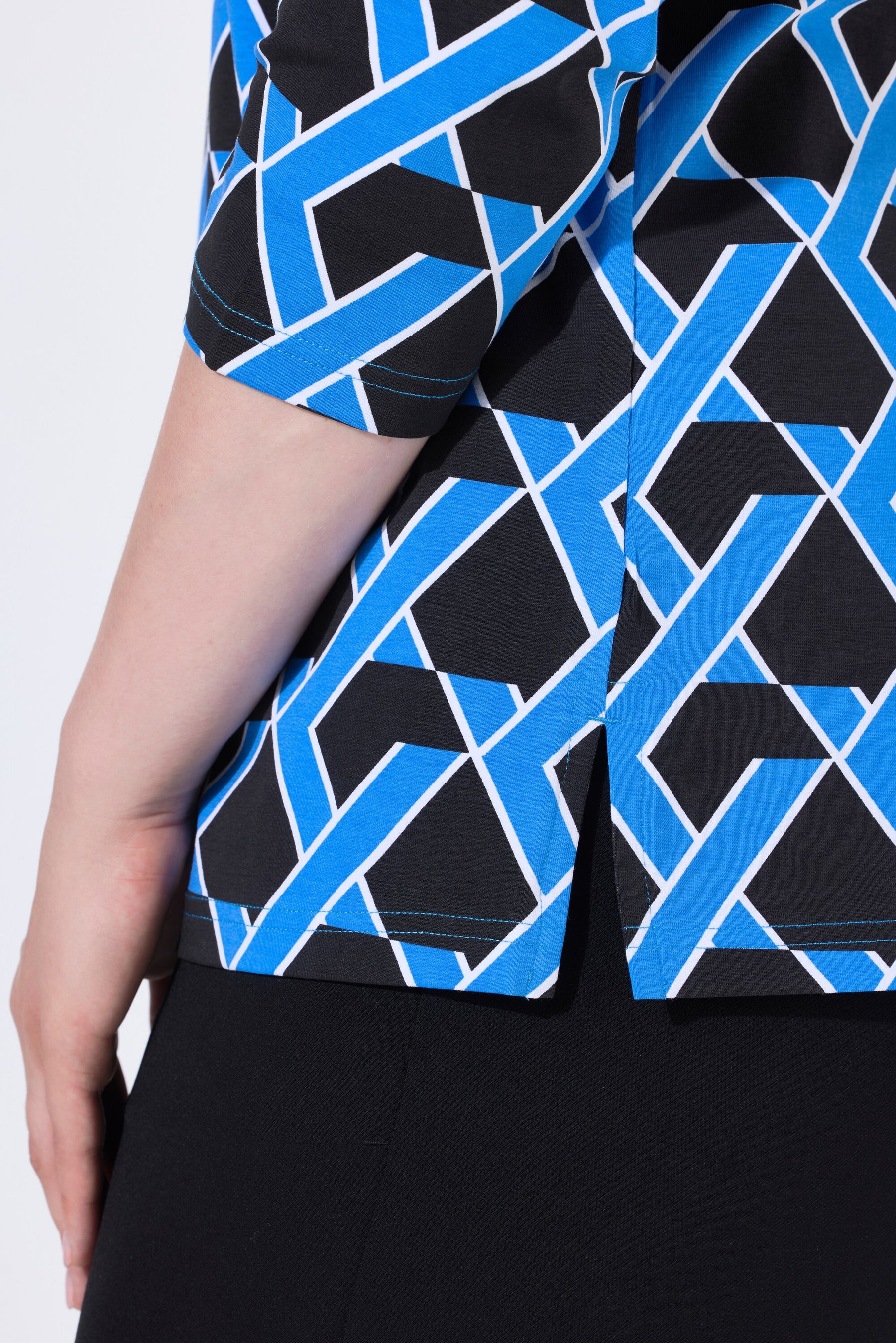 Ulla Popken Blue Graphic Print Top