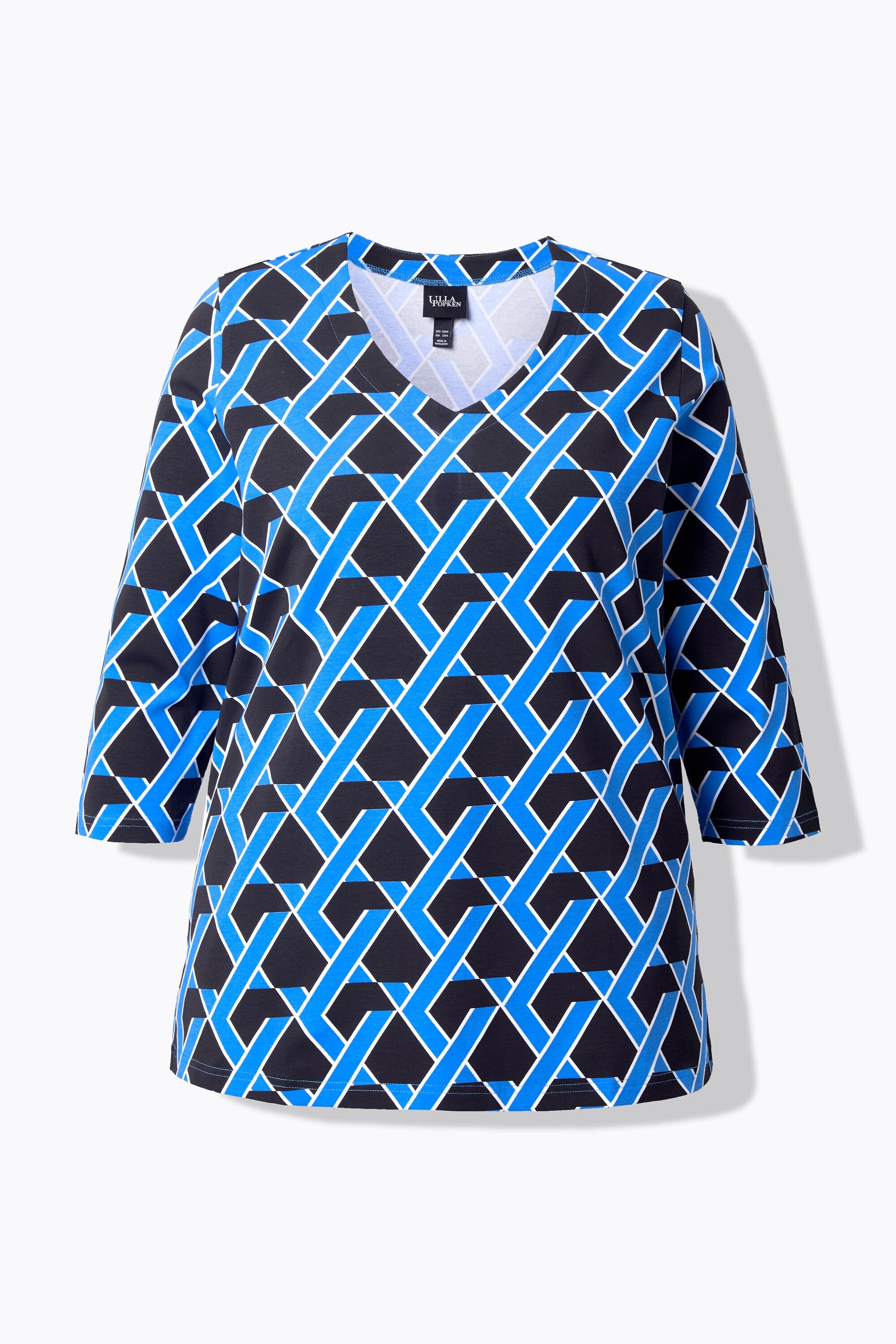 Ulla Popken Blue Graphic Print Top