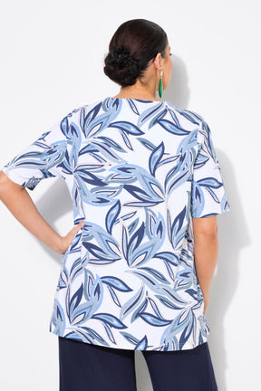 Ulla Popken Blue Leaf T-Shirt
