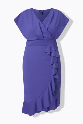 Ulla Popken Bodycon Ruffle Dress in Purple 