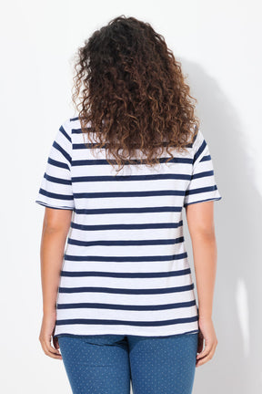 Ulla Popken Cat T-shirt in Navy