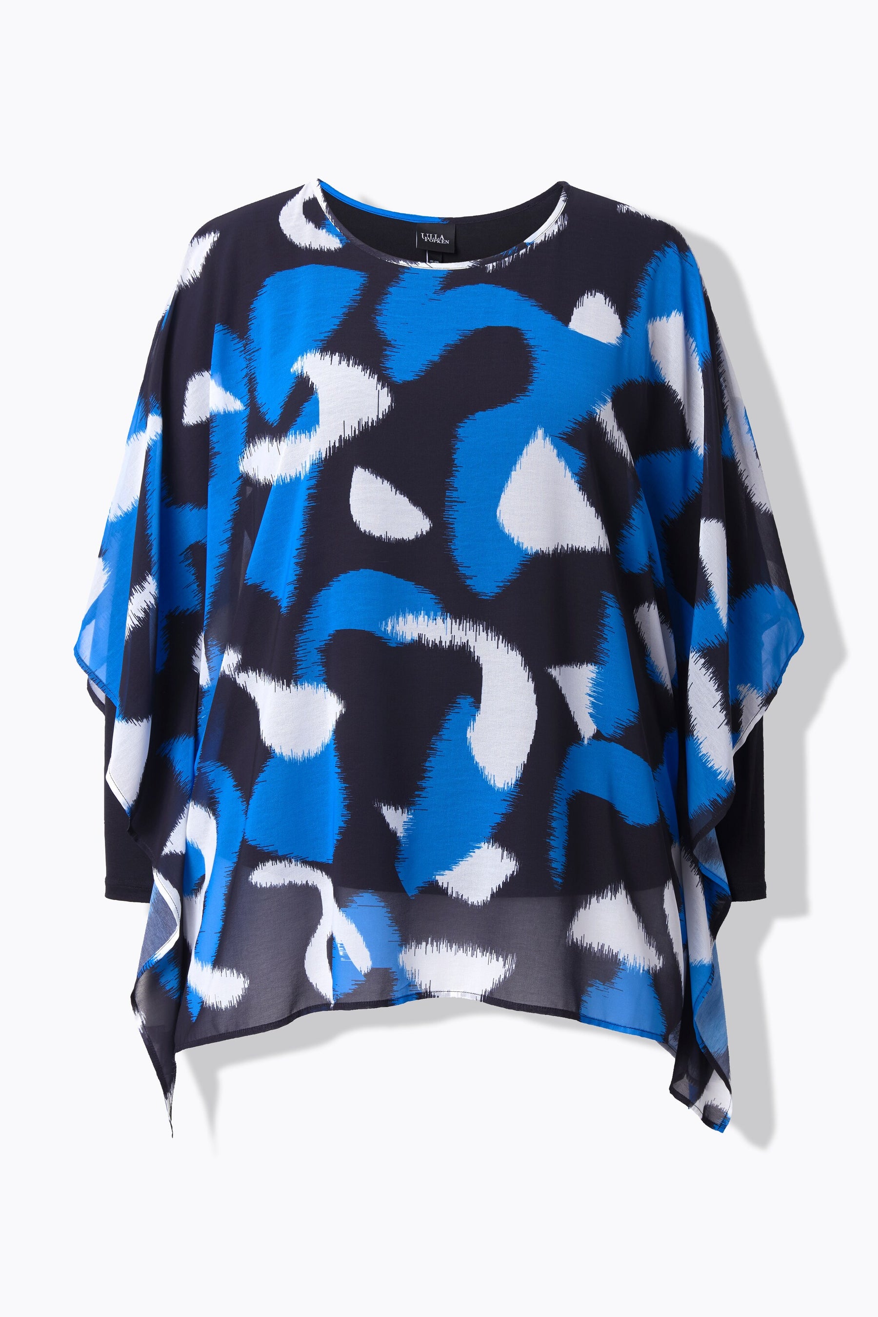 Ulla Popken Chiffon Blouse in Blue
