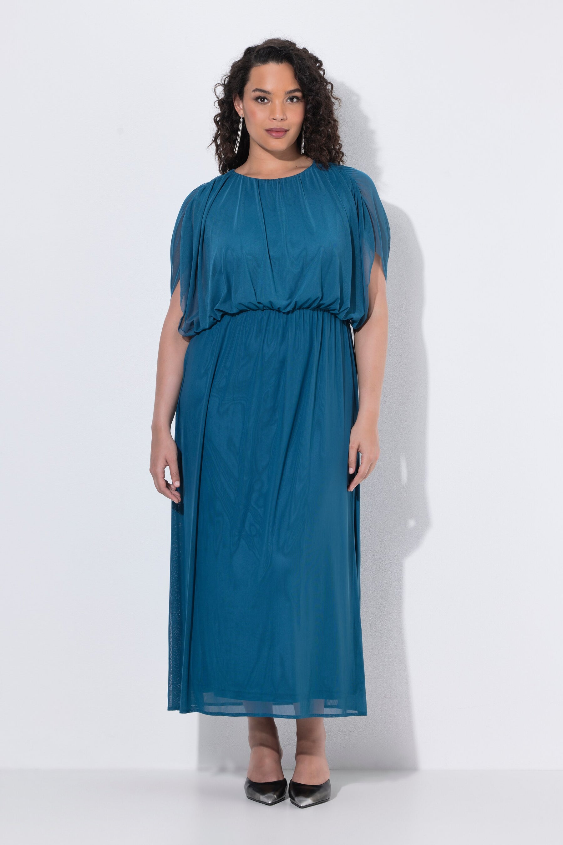 Ulla Popken Chiffon Dress in Teal 