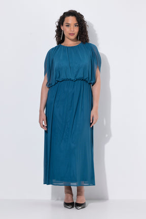 Ulla Popken Chiffon Dress in Teal 