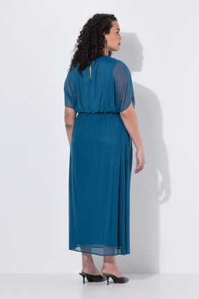 Ulla Popken Chiffon Dress in Teal 
