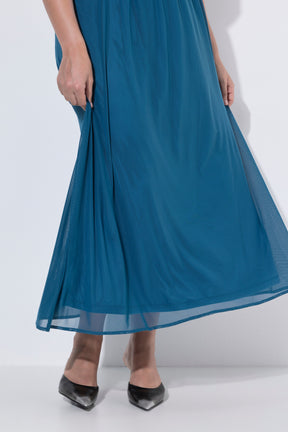 Ulla Popken Chiffon Dress in Teal