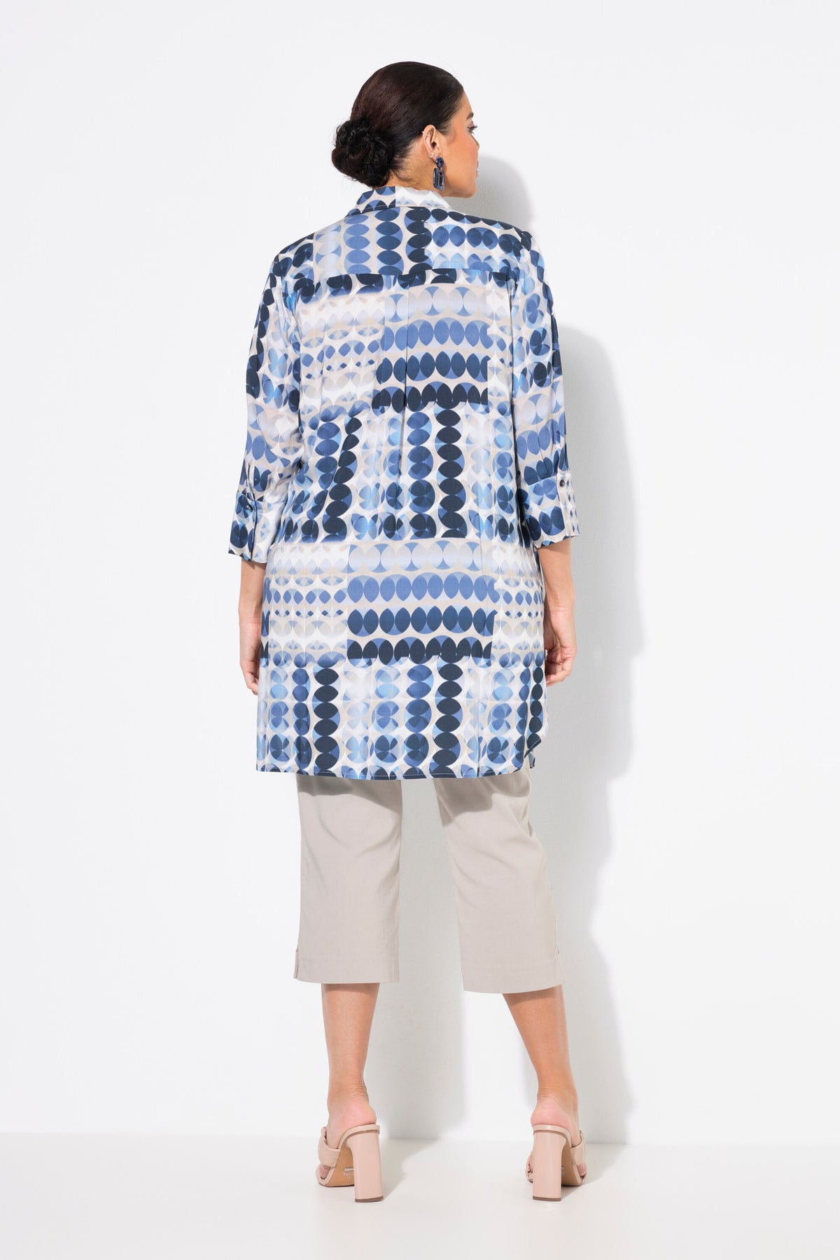 Ulla Popken Circle Print Long Blouse
