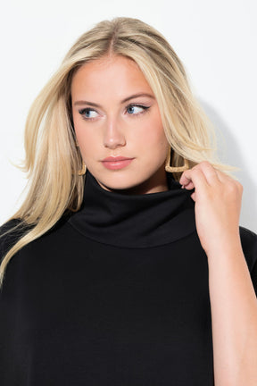 Ulla Popken Cowl Neck Poncho in Black