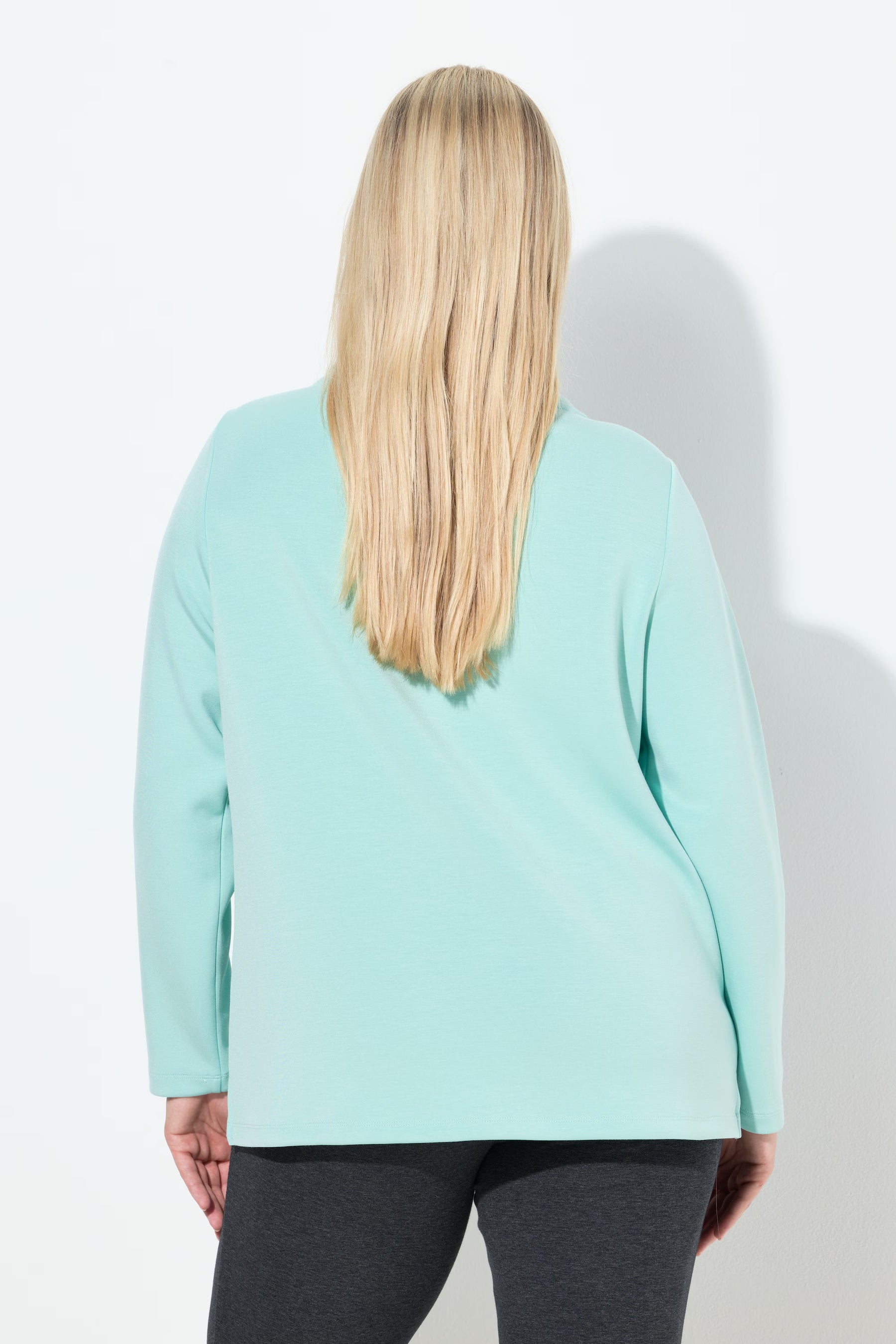 Ulla Popken Cowl Neck Sweater in Turquoise