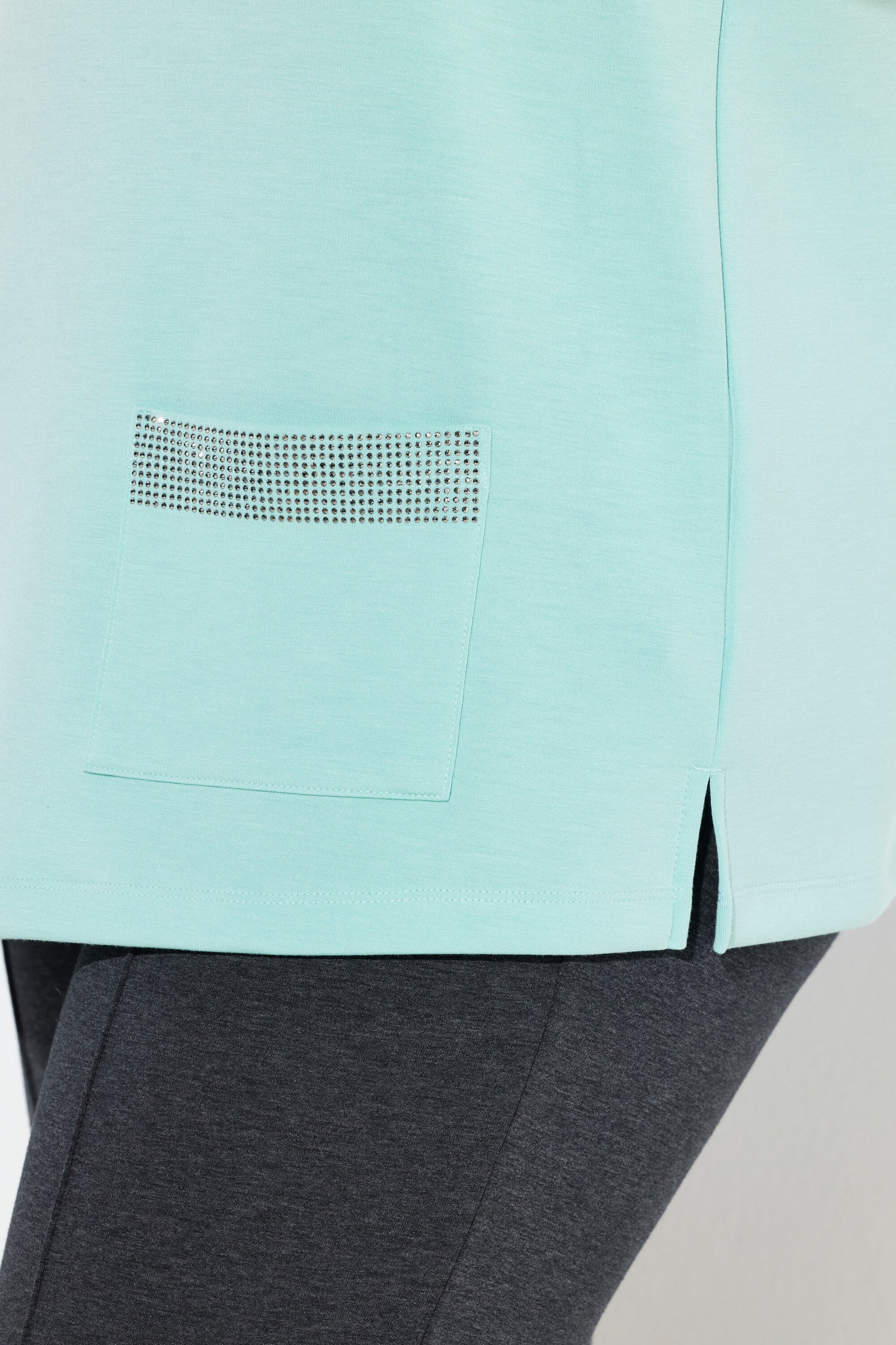 Ulla Popken Cowl Neck Sweater in Turquoise