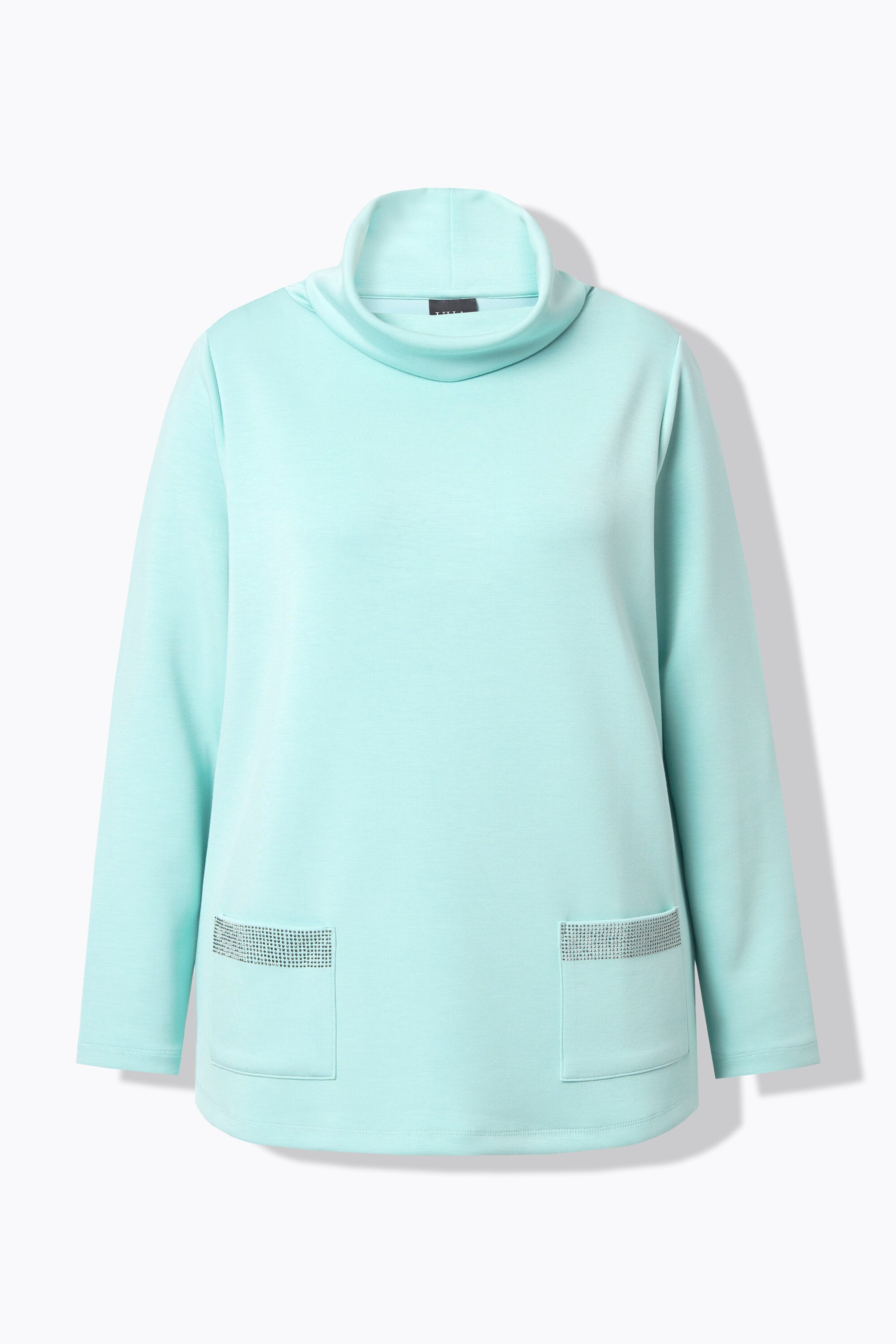 Ulla Popken Cowl Neck Sweater in Turquoise