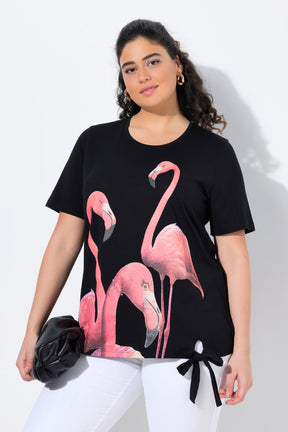 Ulla Popken Flamingo T-Shirt in Black
