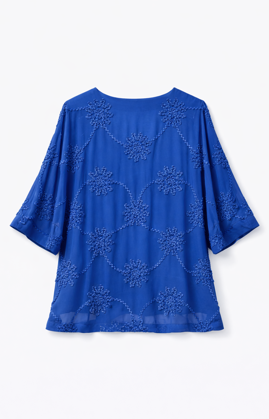 Ulla Popken Floral Blouse in Blue
