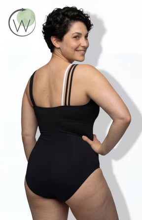 Ulla Popken Floral Monochrome Swimsuit 
