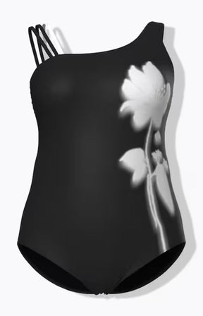  Ulla Popken Floral Monochrome Swimsuit 