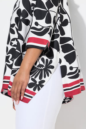 Ulla Popken Floral Satin Shirt